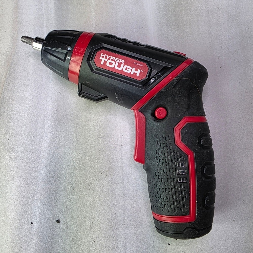 Hyper Tough 4V Rotating Cordless Screwdriver AQ70068N Li-Ion‎ Red 230 RPM S2